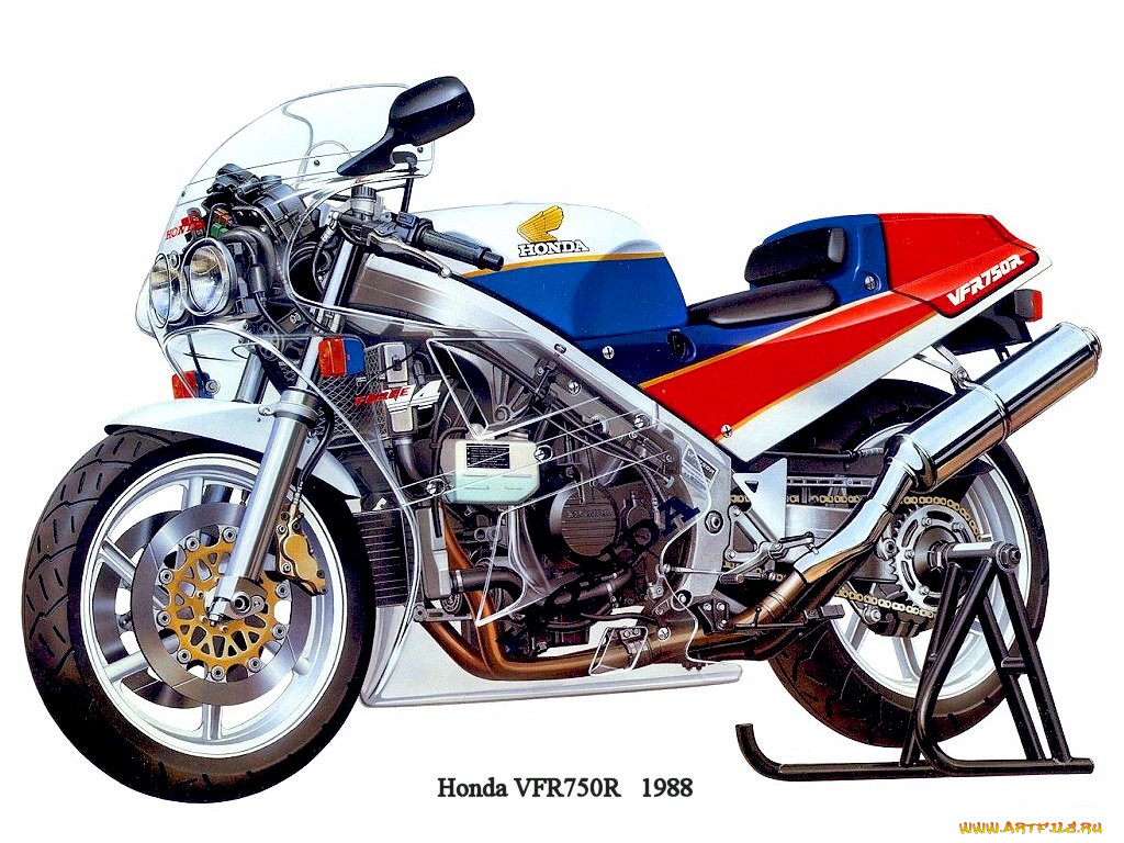 honda, vfr, 750r, 